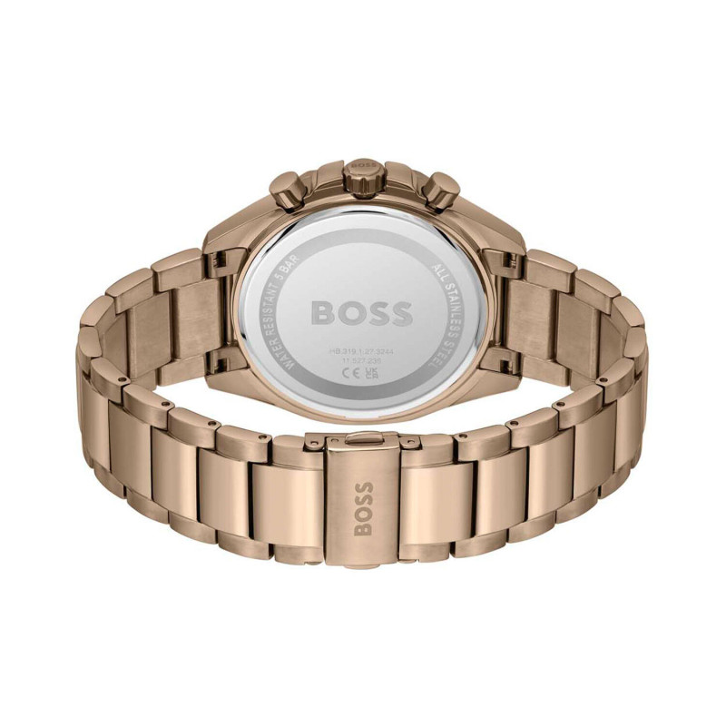 boss-cloud-hb1514019-herenhorloge-van-staal-beigekleurig-met-groene-wijzerplaat-chronograaf-o-44-mm