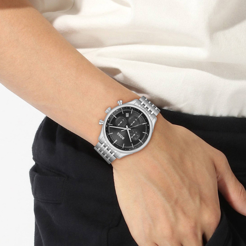 boss-gregor-hb1514082-herenhorloge-van-staal-zilverkleurig-met-zwarte-wijzerplaat-o-45-mm