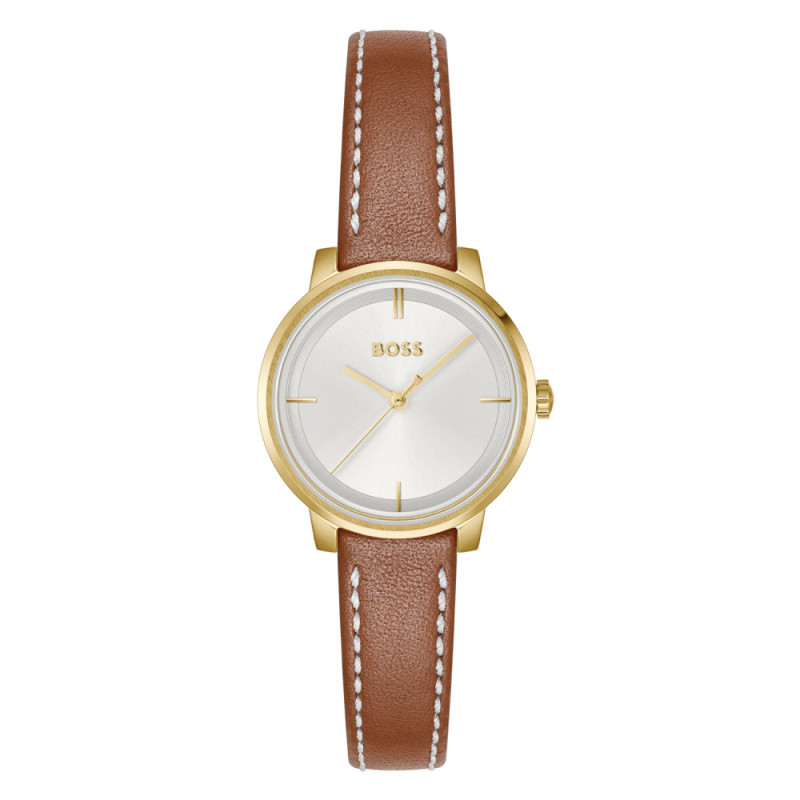 boss-lucia-hb1502817-goudkleurig-stalen-dameshorloge-met-bruine-leren-band-o-28-mm