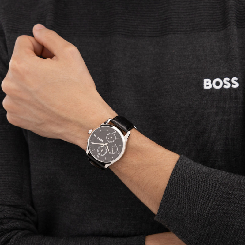 boss-principle-hb1514272-stalen-herenhorloge-met-leren-band-en-zwarte-wijzerplaat-o-41-mm