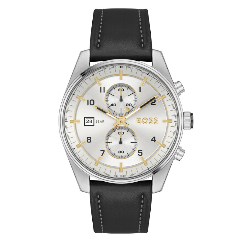 boss-skytraveller-hb1514147-herenhorloge-met-zwarte-leren-band-zilverkleurige-wijzerplaat-chronograaf-o-44-mm