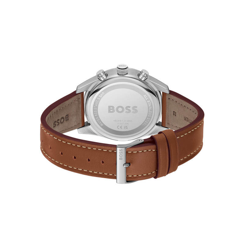 boss-skytraveller-hb1514161-herenhorloge-van-staal-met-bruine-leren-band-zwart-chronograaf-o-44-mm