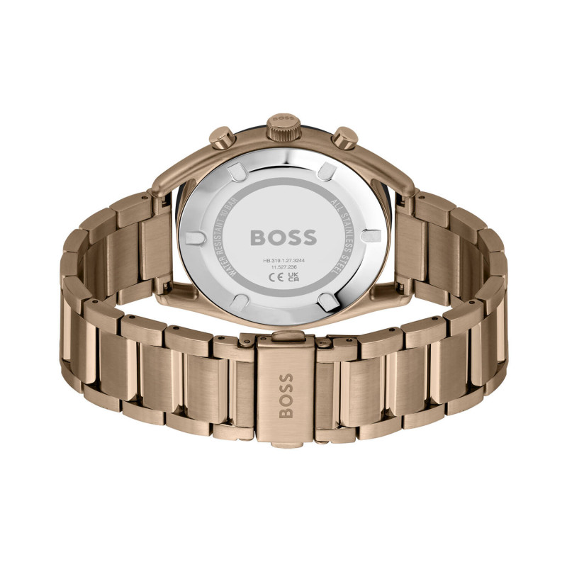 boss-top-hb1514094-herenhorloge-van-staal-beige-goudkleurig-met-olijf-groene-wijzerplaat-o-44-mm