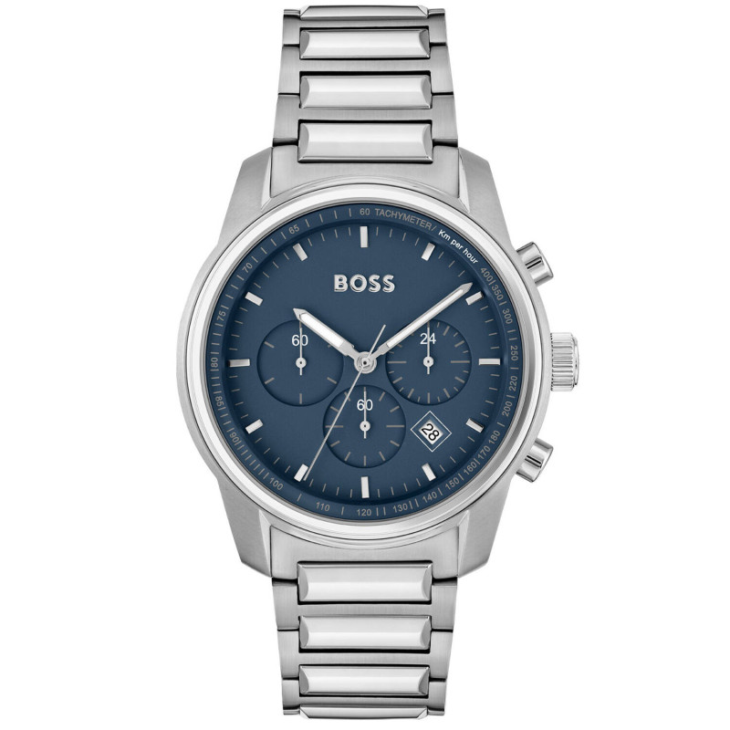 boss-trace-hb1514007-herenhorloge-van-staal-zilverkleurig-met-blauwe-wijzerplaat-chronograaf-o-44-mm