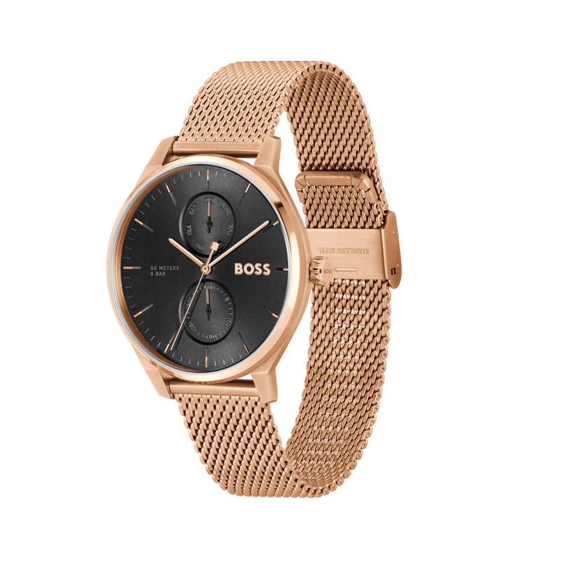 boss-tyler-hb1514104-herenhorloge-van-staal-rosegoudkleurig-met-zwarte-wijzerplaat-o-43-mm