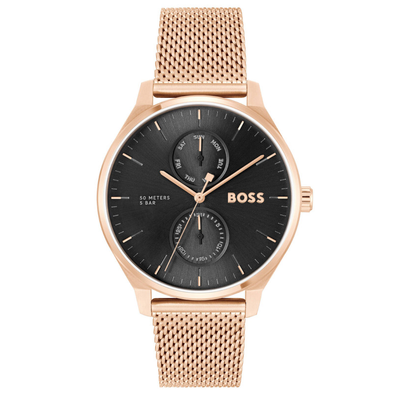 boss-tyler-hb1514104-herenhorloge-van-staal-rosegoudkleurig-met-zwarte-wijzerplaat-o-43-mm