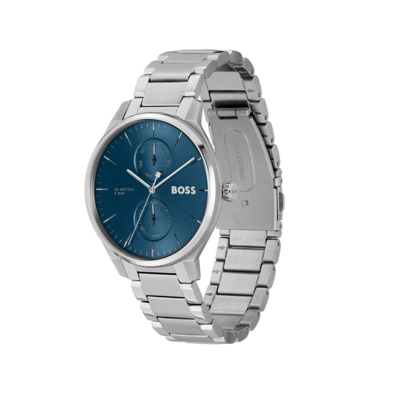 boss-tyler-hb1514106-herenhorloge-van-staal-zilverkleurig-met-blauwe-wijzerplaat-o-43-mm