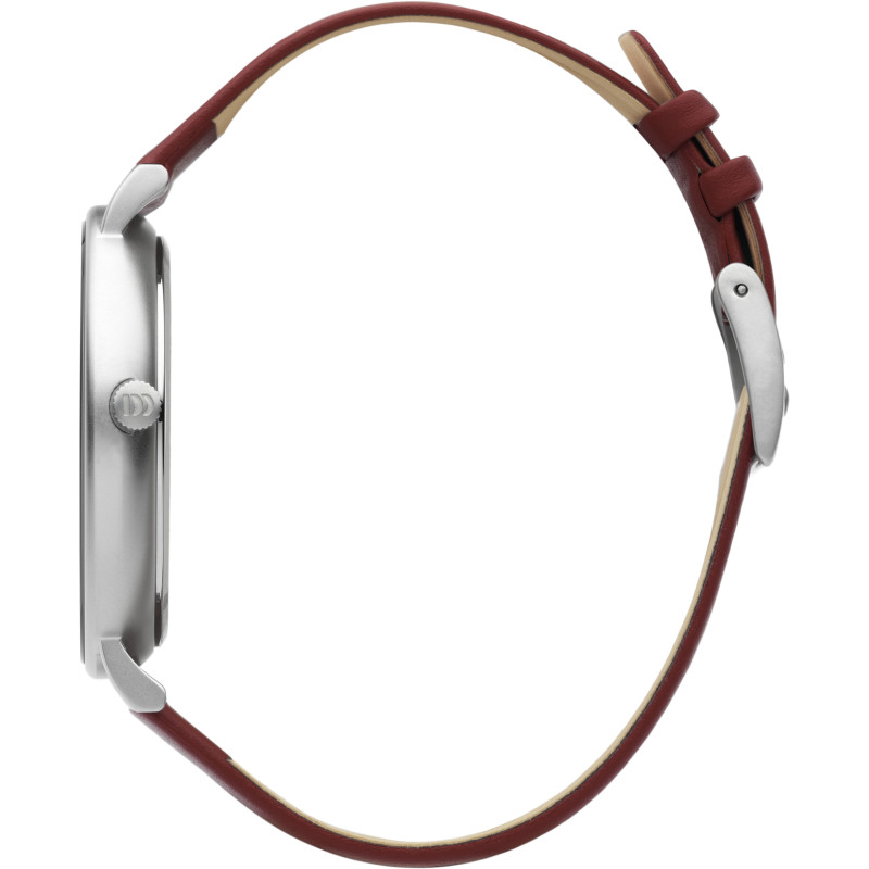 danish-design-mane-iq24q1260-dameshorloge-met-ronde-stalen-kast-en-rode-leren-band-39-mm