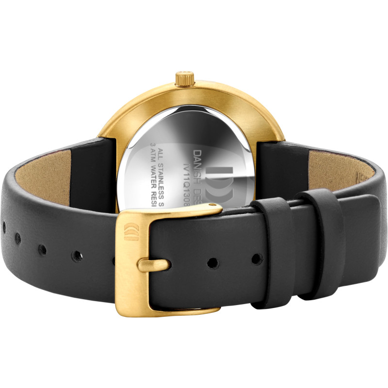 danish-design-frihed-issten-iv11q1308-dameshorloge-ovaal-gold-plated-staal-en-zwarte-leren-band-32-mm