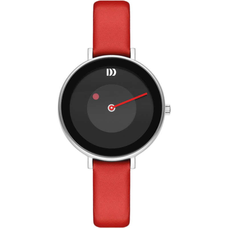 danish-design-mane-red-iv24q1260-dameshorloge-zilverkleurig-staal-en-roodleren-band-35-mm