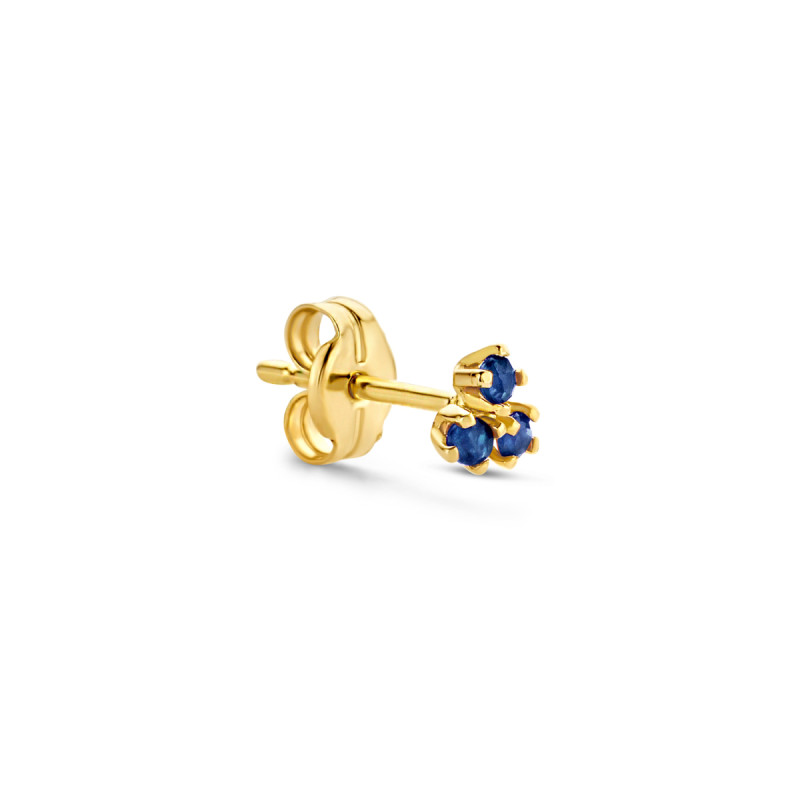 jackie-gold-jks20014-14-karaat-gouden-oorknopje-met-3-blauwe-saffieren-per-stuk