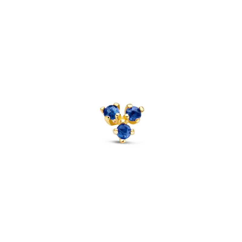 jackie-gold-jks20014-14-karaat-gouden-oorknopje-met-3-blauwe-saffieren-per-stuk