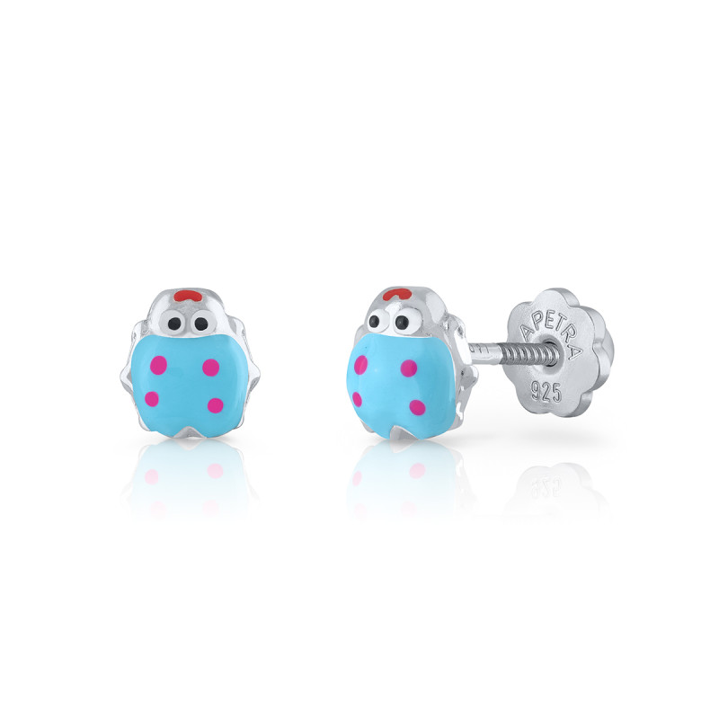 lapetra-lplb0012-zilveren-oorknopjes-met-lieveheersbeestje-in-roze-blauw-emaille-hoogte-45-mm