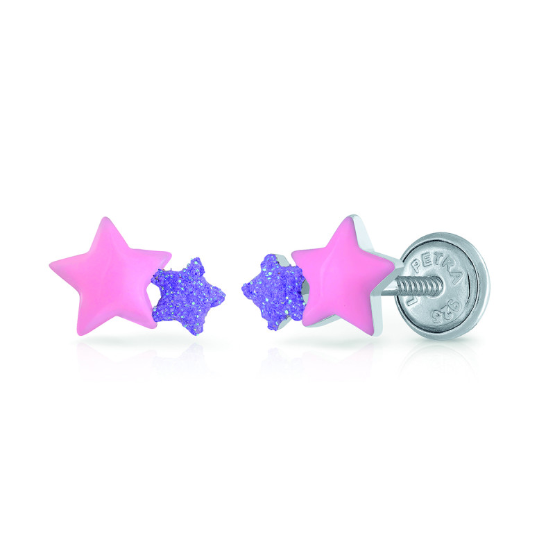 lapetra-lpos0017-zilveren-oorknopjes-met-roze-en-paarse-ster-voor-kinderen