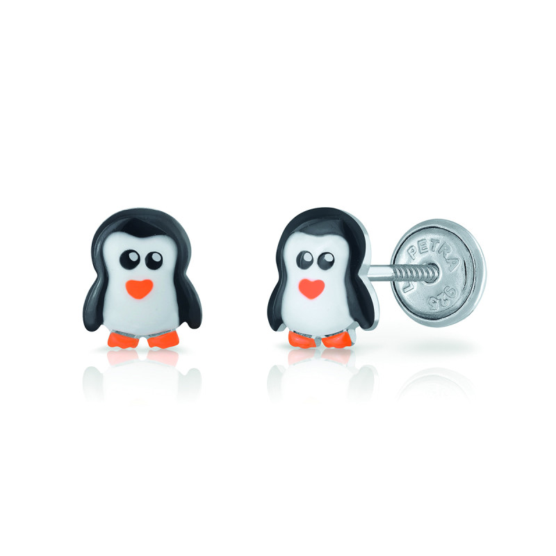 lapetra-lpos0087-zilveren-kinderoorknopjes-met-pinguin-4-mm-breed-hoogte-8-mm