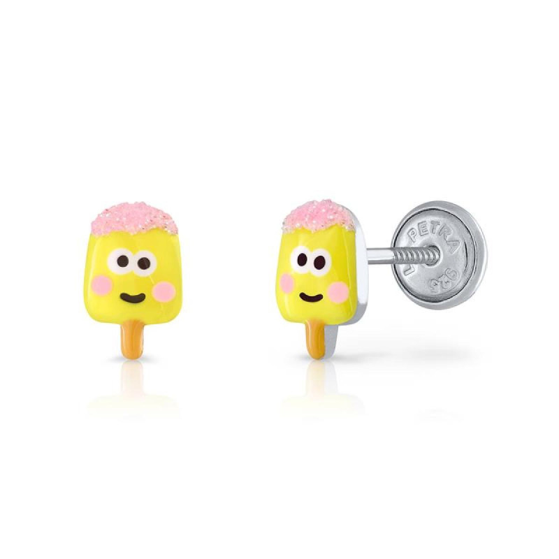 lapetra-lpos0104-zilveren-oorknopjes-met-geel-lachend-ijsje-emaille-hoogte-9-mm