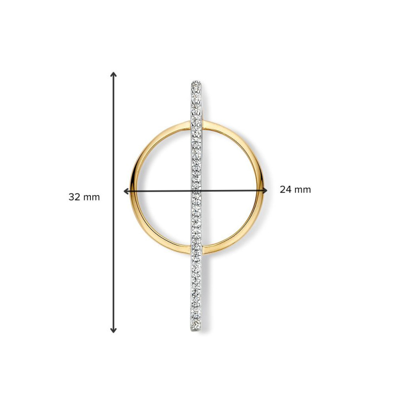 14-karaat-bicolor-hanger-geelgoud-en-witgoud-rondje-met-streep-24-mm-32-mm