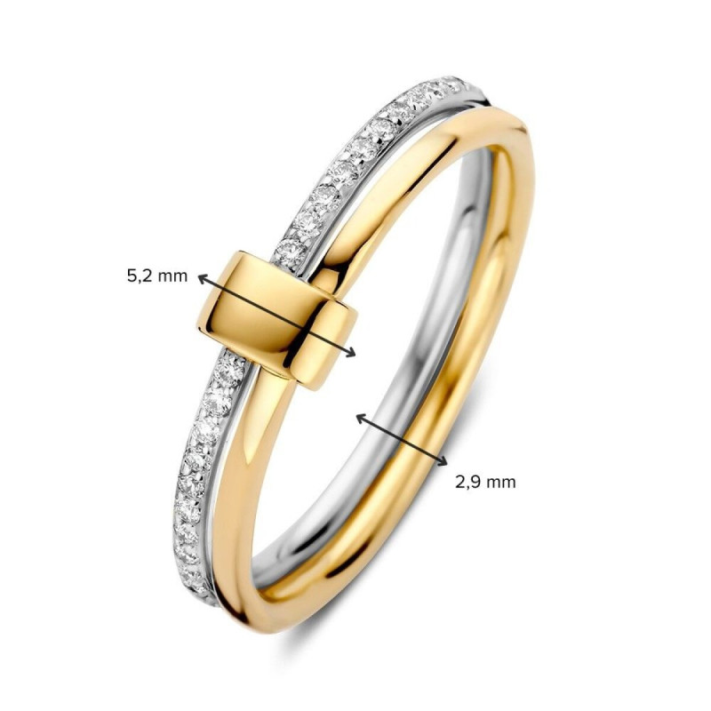 14-karaat-bicolor-ring-met-briljante-diamanten-0-14-crt-en-twee-banen-5-2-mm-breed