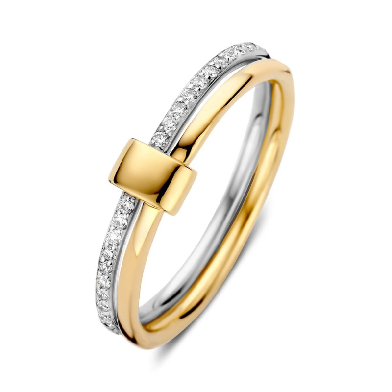 14-karaat-bicolor-ring-met-briljante-diamanten-0-14-crt-en-twee-banen-5-2-mm-breed
