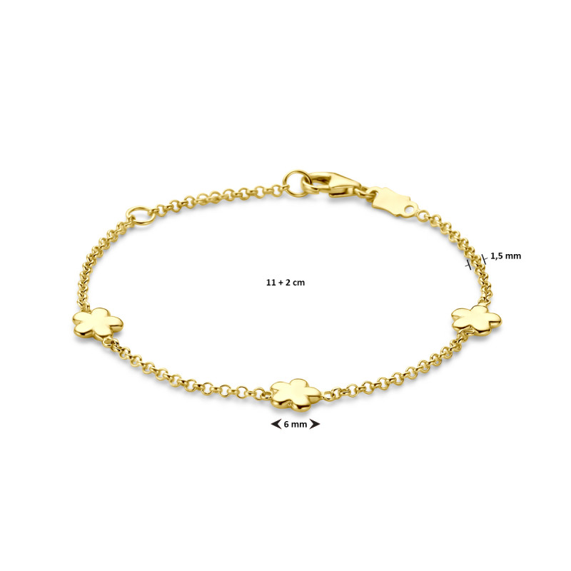 14-karaat-gouden-armband-voor-kinderen-met-bloemetjes-design-1-5-mm-breed-lengte-11-13-cm