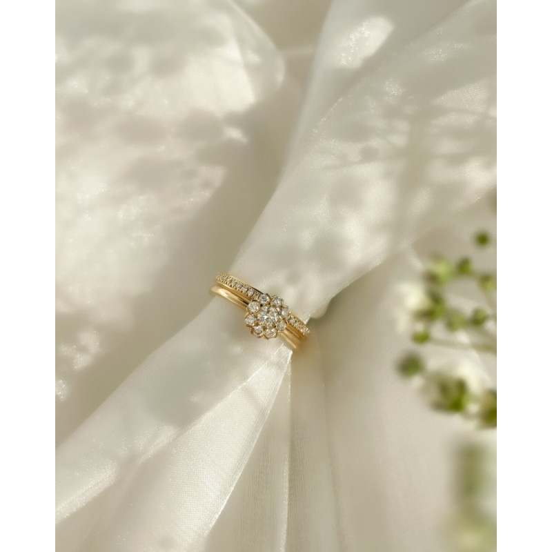 14-karaat-gouden-bloemvormige-entourage-ring-met-diamanten-0-41-crt-8-mm-breed
