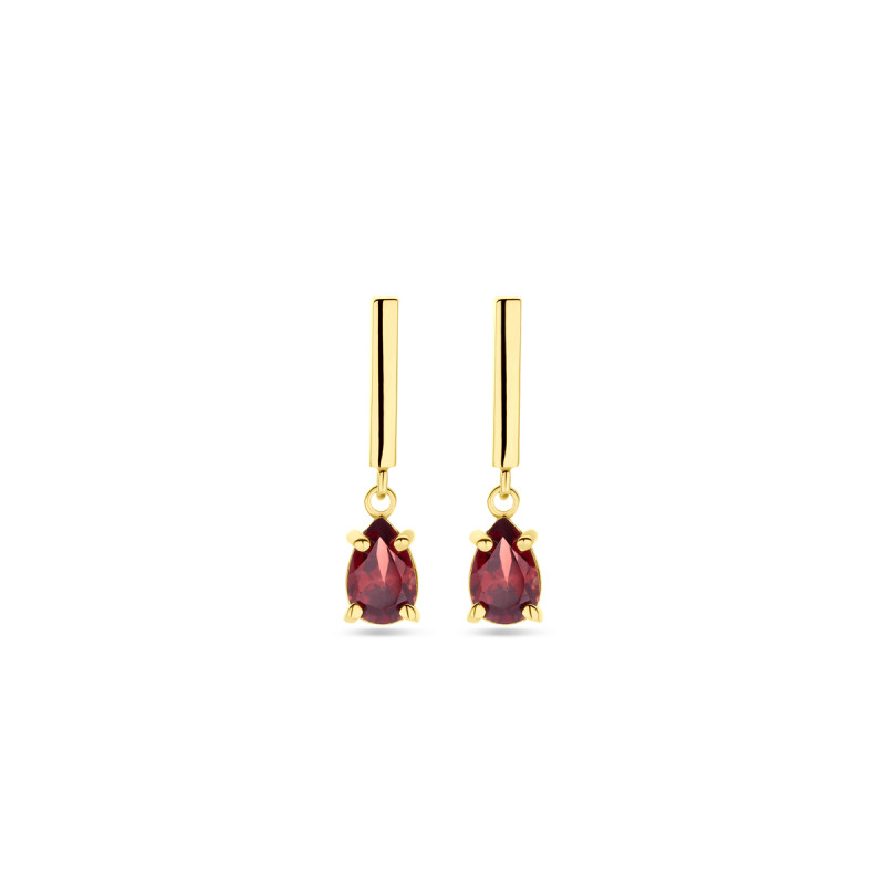 14-karaat-gouden-oorhangers-met-rode-granaat-in-druppelvorm-hoogte-19-mm