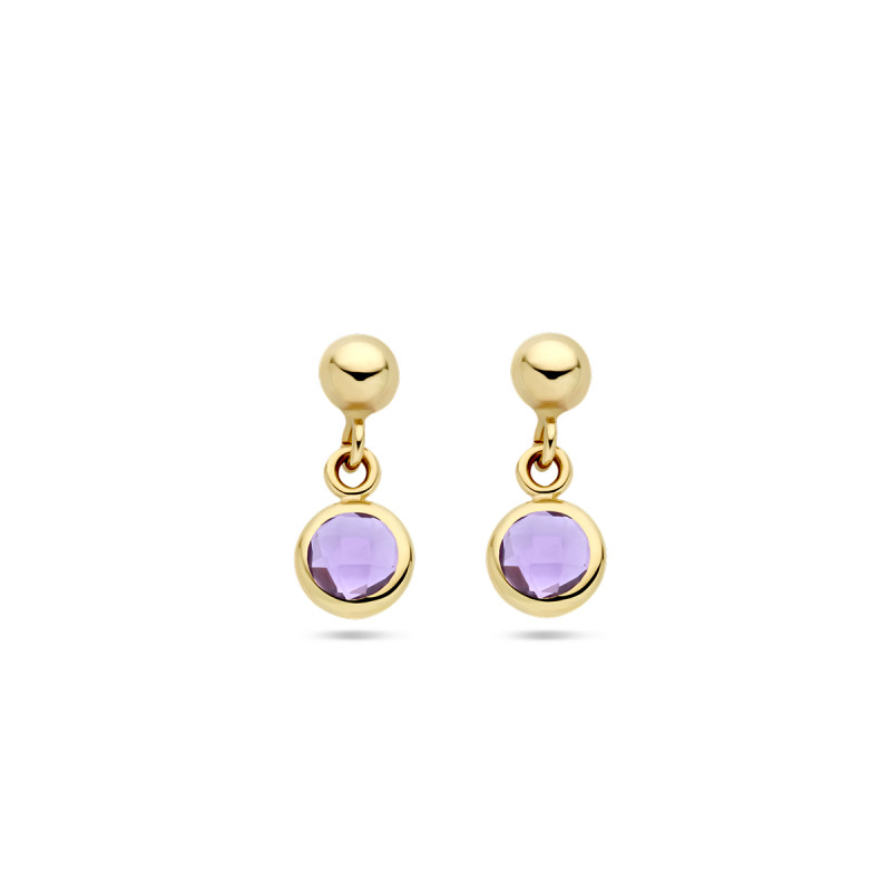 14-karaat-gouden-oorhangers-met-ronde-paarse-amethist-hoogte-11-13-mm