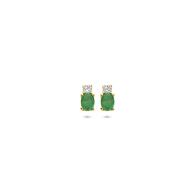 14-karaat-gouden-oorknopjes-met-groene-smaragd-en-zirkonia-3-mm-breed-hoogte-6-mm