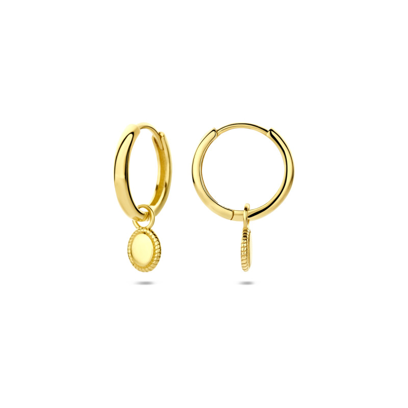 14-karaat-gouden-oorringen-met-ovale-hanger-met-bewerkte-rand-2-mm-breed-hoogte-18-5-mm