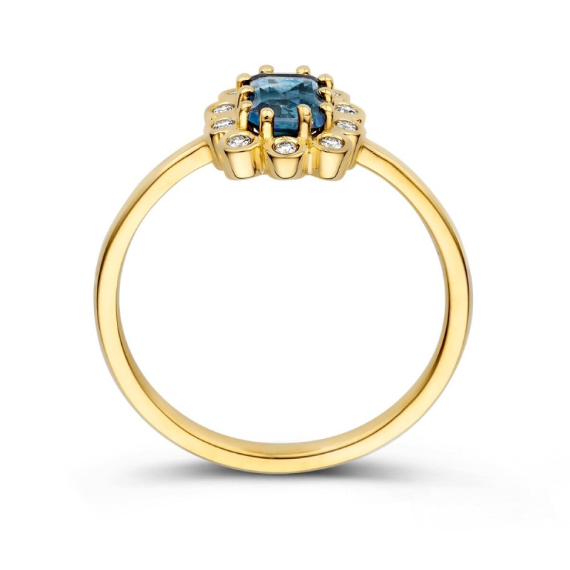 14-karaat-gouden-ring-met-bloemvorm-van-blauwe-saffier-0-70-crt-en-diamanten-0-08-crt-10-mm-breed