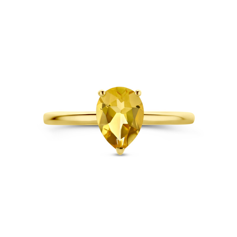 14-karaat-gouden-ring-met-oranje-gele-citrien-in-druppelvorm