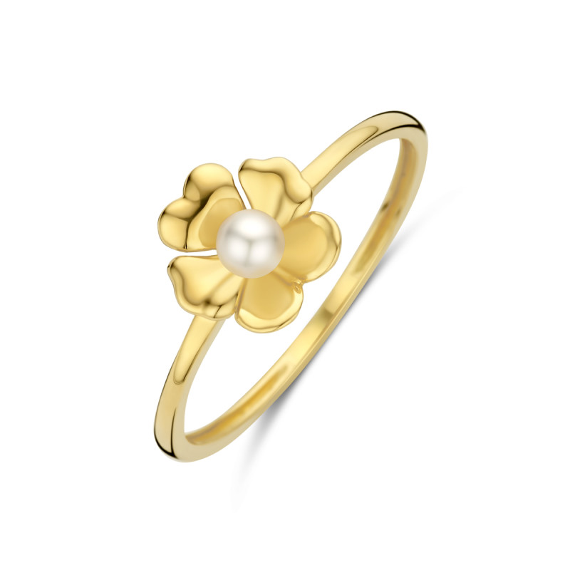14-karaat-gouden-ring-met-parel-in-bloemvorm-7-5-mm-breed