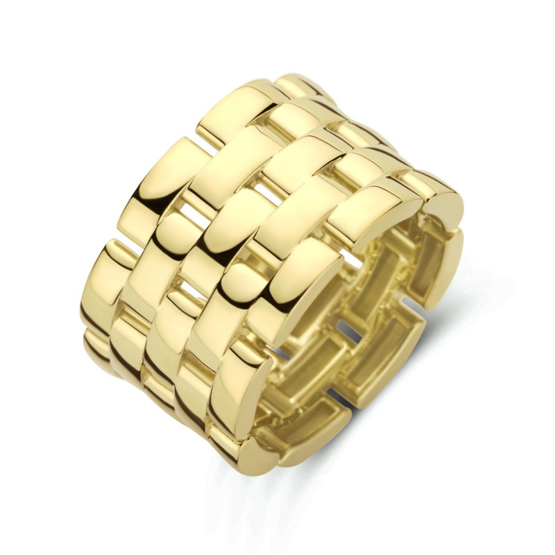 lokaal Levering Meenemen 14-karaat gouden ring met rolex schakel 12 mm | Mostert Juweliers