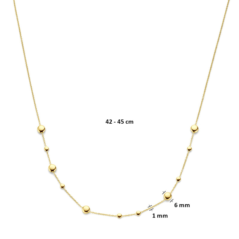14-karaat-gouden-schakelketting-met-glanzende-bolvormige-elementen-lengte-42-45-cm