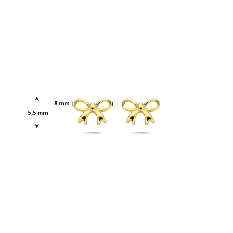 14-karaat-gouden-strikvormige-oorknopjes-glanzend-afgewerkt-8-mm-breed-hoogte-5-5-mm