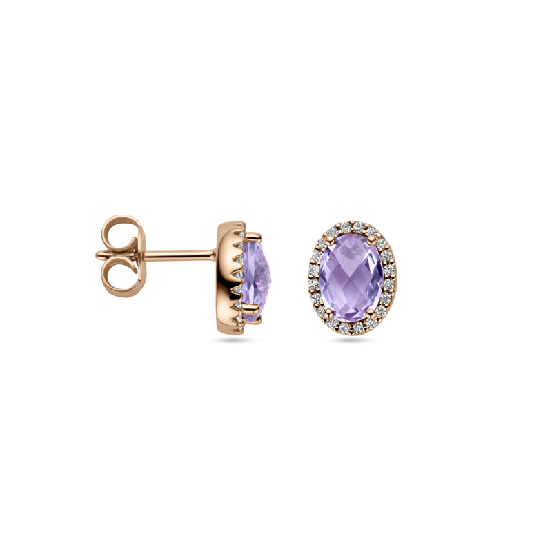 14-karaat-rosegouden-oorknopjes-met-paarse-amethist-en-diamant-0-13-crt-9-5-mm-x-7-5-mm