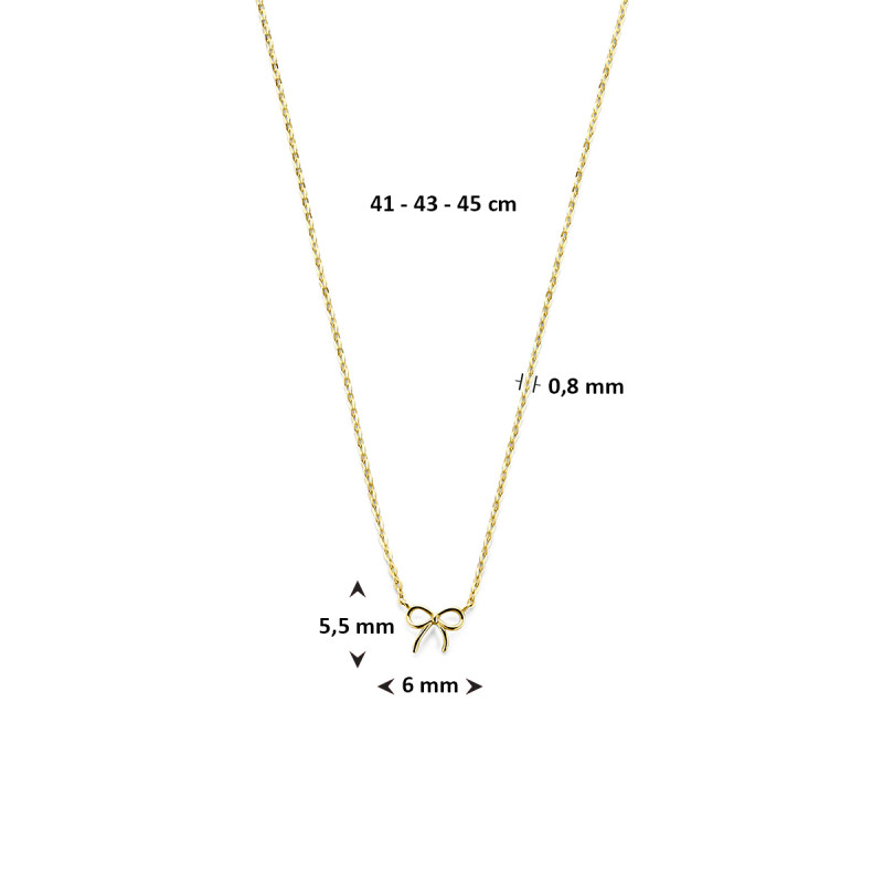 9-karaat-goudkleurige-ketting-met-strik-hanger-0-8-mm-breed-lengte-40-42-45-cm