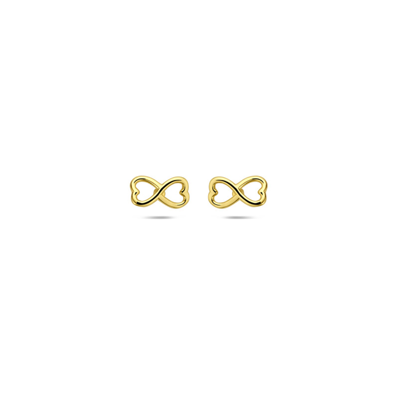 9-karaat-goudkleurige-oorknopjes-met-hartjes-infinity-teken-5-5-mm-breed-hoogte-3-mm