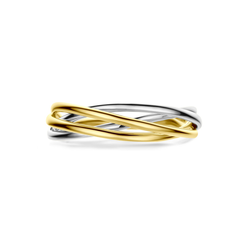 bicolor-14-karaat-glanzende-damesring-met-gevlochten-cirkels-5-mm-breed