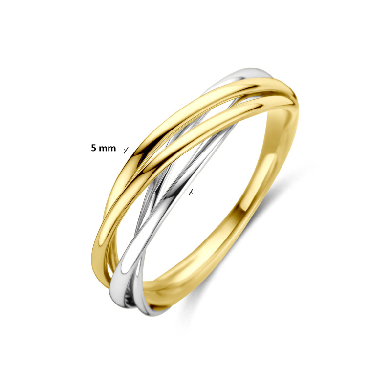 bicolor-14-karaat-glanzende-damesring-met-gevlochten-cirkels-5-mm-breed