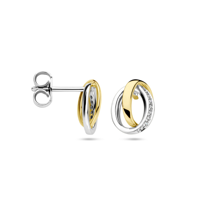 bicolor-gouden-oorstekers-met-twee-verweven-cirkels-en-diamanten-0-05-crt-7-5-mm-x-10-5-mm