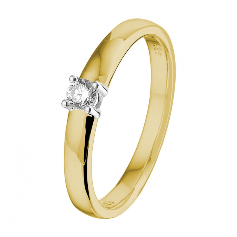 Bicolor gouden ring met diamant |