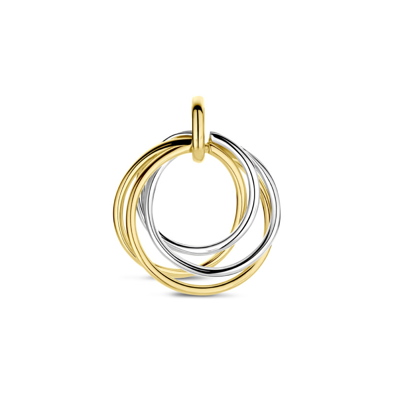 bicolor-hanger-14-karaat-met-vier-cirkels-17-5-mm-breed-hoogte-21-mm