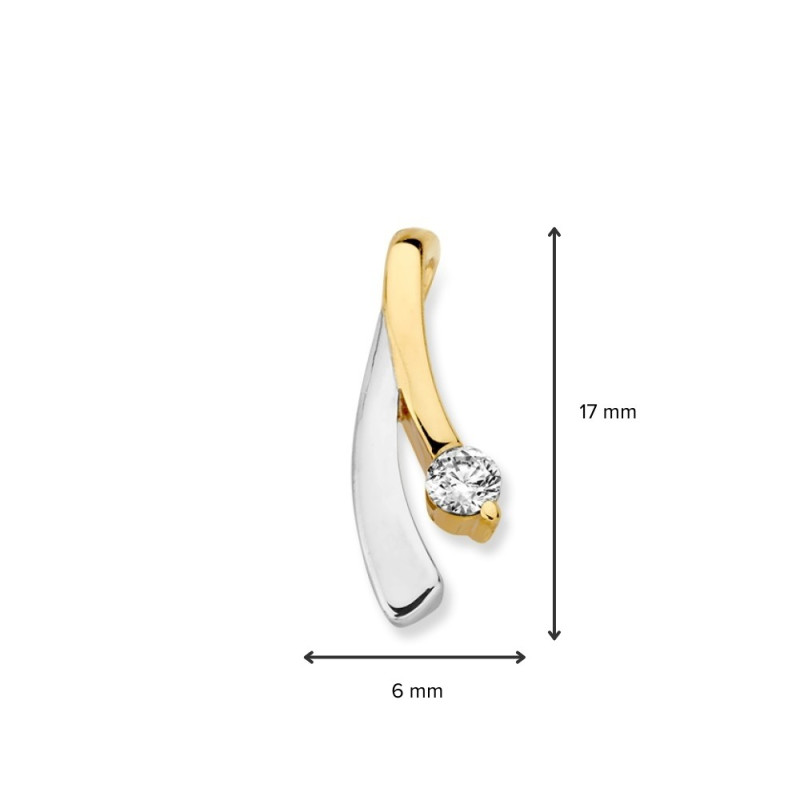 bicolor-hanger-van-14-karaat-goud-en-witgoud-met-zirkonia-steen-6-mm-x-17-mm