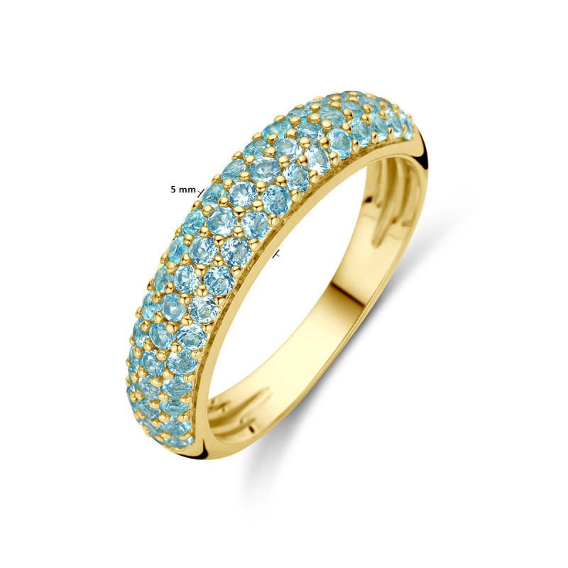 Zilveren ring blauwe topaas maat 18 | markies facet 1,6 x 0,8 cm. Blau - Spiritual Garden