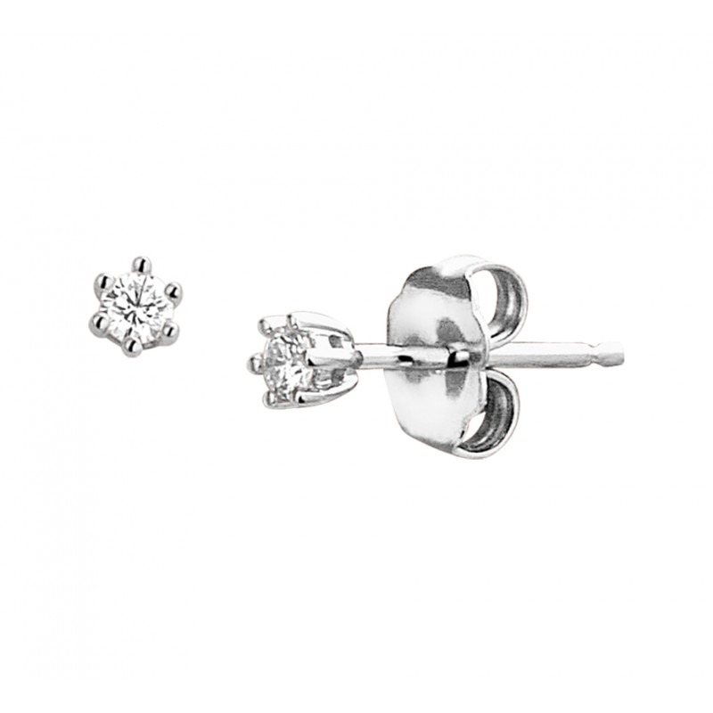 Sprong Vervullen Rand Diamanten oorbellen witgouden knopjes | Mostert Juweliers