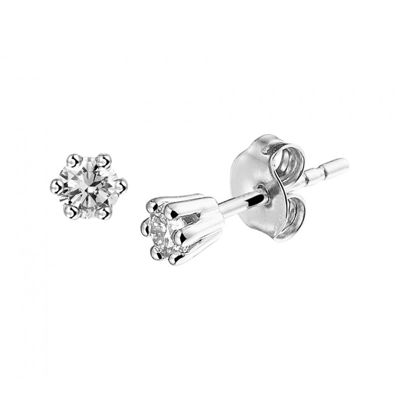 pen Carrière motief Diamanten oorknopjes witgoud | Mostert Juweliers