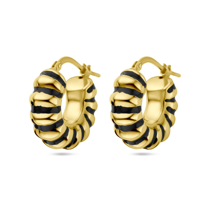 gedraaide-gold-plated-oorringen-met-zwarte-emaille-8-mm-breed-diameter-19-mm