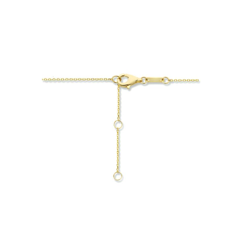 Gouden anker schakelketting met rondje en parel - Lengte 41 - 43 - 45