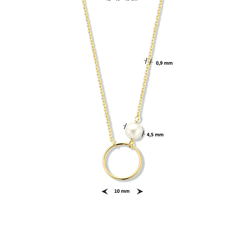 D.Q. hanger met zoetwaterparel ca. 10mm - Ilona's Silver & Gemstones